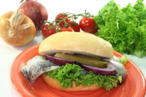 Baguette mit Bismarckhering Baguette mit Bismarckhering